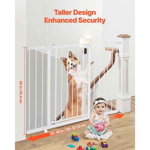 Baby Gate 2648 Inches Adjustable Width 36 Inches High Dog Gate Easy Step