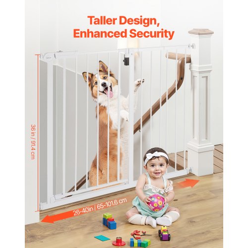Baby Gate 2640 Inches Adjustable Width 36 Inches High Dog Gate Easy Step