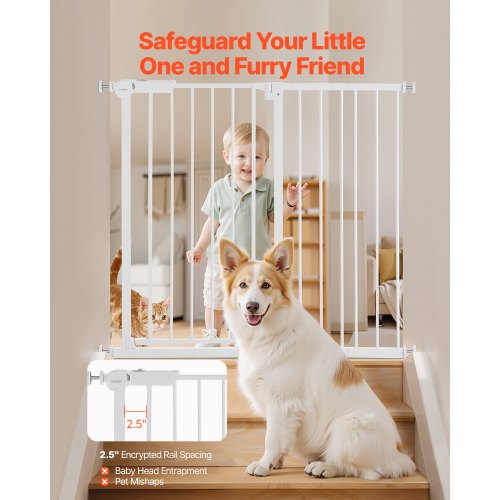 Baby Gate 2640 Inches Adjustable Width 36 Inches High Dog Gate Easy Step