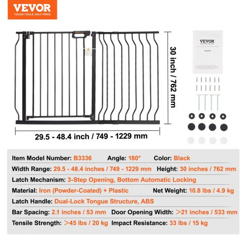 Baby Gate 295484 Extra Wide 30 High Dog Gate for Stairs Doorways