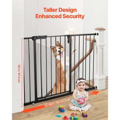 Baby Gate 2648 Inches Adjustable Width 36 Inches High Dog Gate Easy Step