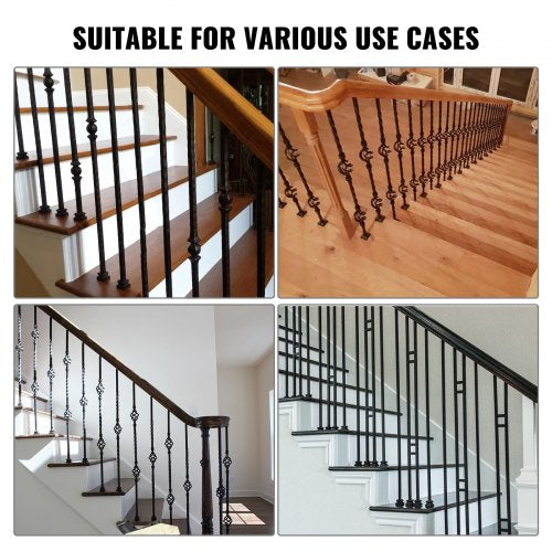 Aluminum Alloy Baluster Shoes Stair Flat Shoe with Screw Holes for 12 Inch
