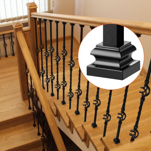 Aluminum Alloy Baluster Shoes Stair Flat Shoe with Screw Holes for 12 Inch