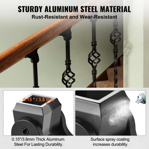 Aluminum Alloy Baluster Shoes Square Balusters Baluster Wrought Spindles