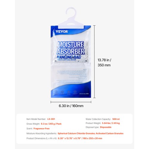 Hanging Moisture Absorber 93 oz Hanging Closet Dehumidifier Bags10