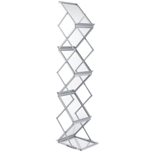 Foldable Magazine Display Rack 6 Pockets PopUp Brochure Display Stand