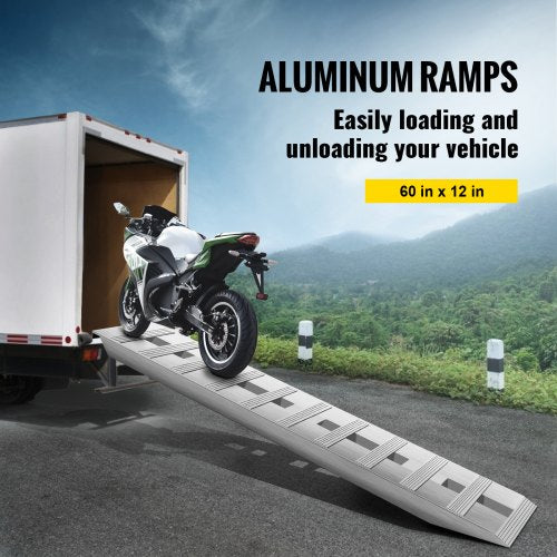 60 X 12 Aluminum Trailer Ramps 6000LBS Total Beavertail Hook End 1
