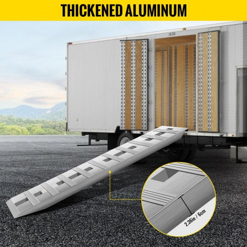 60 X 12 Aluminum Trailer Ramps 6000LBS Total Beavertail Hook End 1