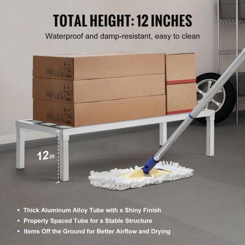 Aluminum Dunnage Rack 48” x 20” Commercial Food Floor Rack 12” Off the Floor