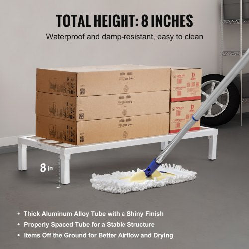 Aluminum Dunnage Rack 48” x 20” Commercial Food Floor Rack 8” Off the Floor