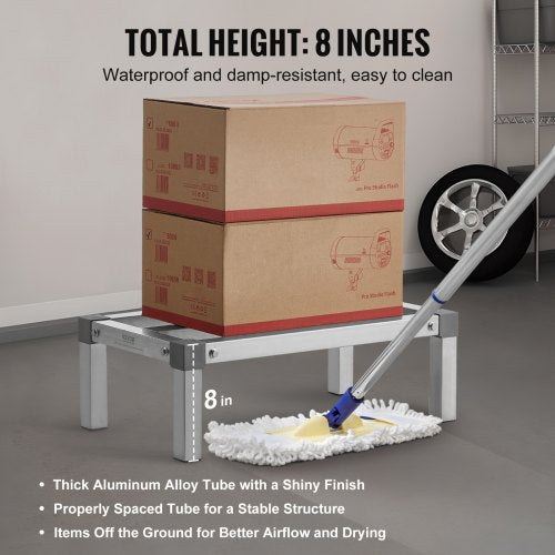 Aluminum Dunnage Rack 24” x 14” Commercial Food Floor Rack 8” Off the Floor