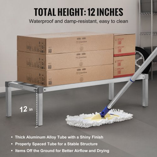 Aluminum Dunnage Rack 48” x 20” Commercial Food Floor Rack 12” Off the Floor