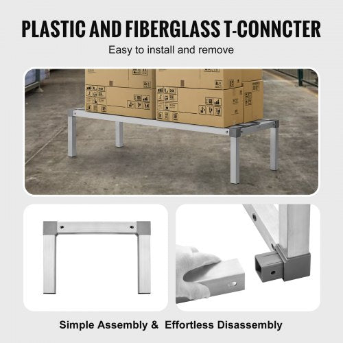 Aluminum Dunnage Rack 48” x 20” Commercial Food Floor Rack 12” Off the Floor