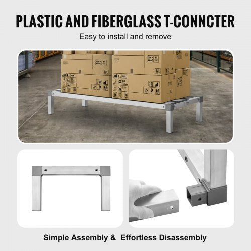 Aluminum Dunnage Rack 48” x 20” Commercial Food Floor Rack 8” Off the Floor