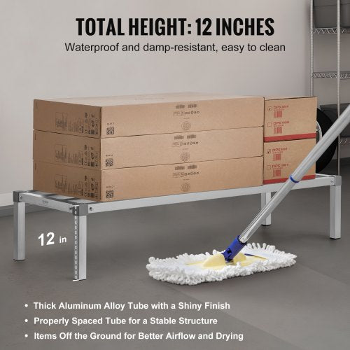 Aluminum Dunnage Rack 60” x 20” Commercial Food Floor Rack 12” Off the Floor