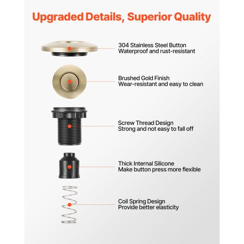 Garbage Disposal Air Switch Kit 25 Sink Top Air Switch for Food Waste