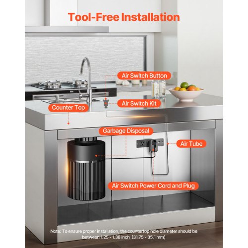 Garbage Disposal Air Switch Kit 25 Sink Top Air Switch for Food Waste 2