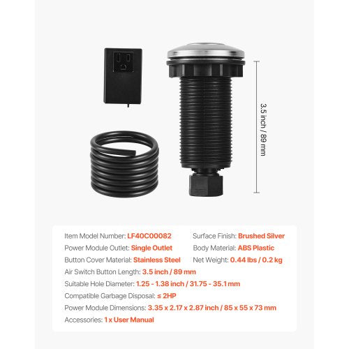 Garbage Disposal Air Switch Kit 35 Long Sink Top Air Switch for Food