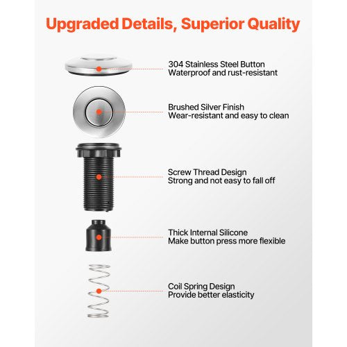 Garbage Disposal Air Switch Kit Dual Outlet Sink Top Air Switch for Food 2