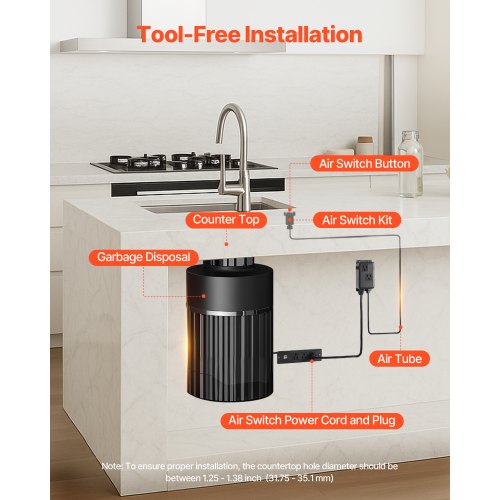 Garbage Disposal Air Switch Kit Dual Outlet Sink Top Air Switch for Food 2