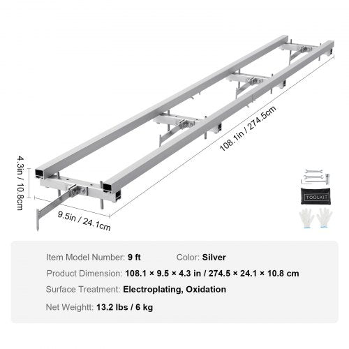 Rail Mill Guide System 9 ft Milling Guide 4 Crossbar Kits Chainsaw Mill