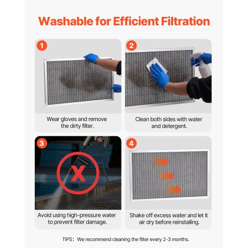 Electrostatic Air Filter 16x25x1 inch Washable Reusable Aluminum ACHVAC
