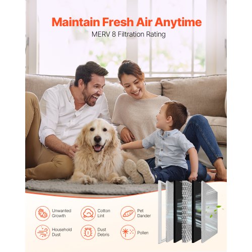 Electrostatic Air Filter 20x20x1 inch Washable Reusable Aluminum ACHVAC