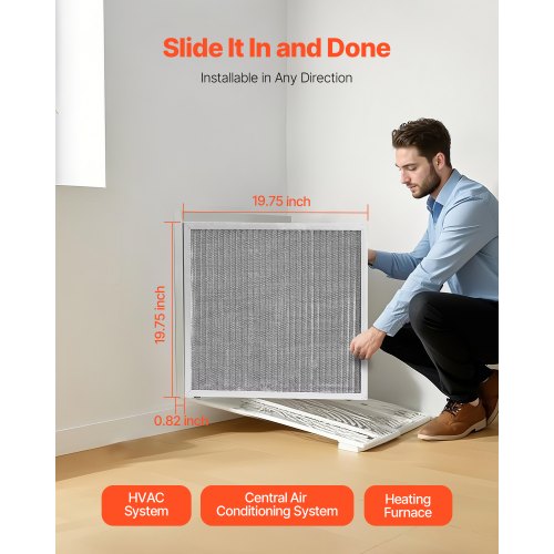 Electrostatic Air Filter 20x20x1 inch Washable Reusable Aluminum ACHVAC