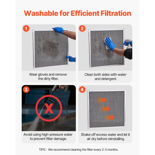 Electrostatic Air Filter 20x20x1 inch Washable Reusable Aluminum ACHVAC