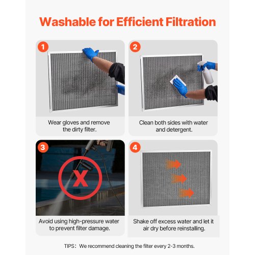 Electrostatic Air Filter 20x25x1 inch Washable Reusable Aluminum ACHVAC