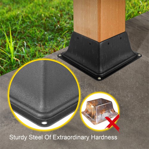 Deck Post Base 5 PCS Post Base Skirt 4x4 Actual 338x338 Post Support