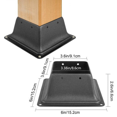 Deck Post Base 5 PCS Post Base Skirt 4x4 Actual 338x338 Post Support