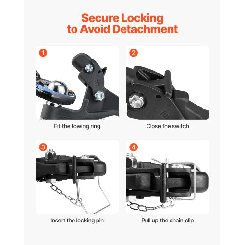 Pintle Hook 20000 lbs Pintle Hook Hitch for 2inch Hitch Hook Military