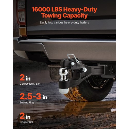 Pintle Hook 16000 lbs Towing Capacity Pintle Hook Hitch for 2inch Hitch