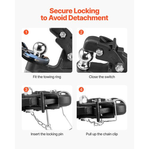 Pintle Hook 16000 lbs Towing Capacity Pintle Hook Hitch for 2inch Hitch