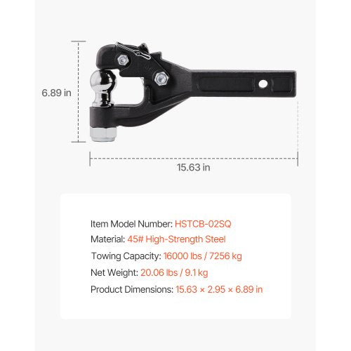Pintle Hook 16000 lbs Towing Capacity Pintle Hook Hitch for 2inch Hitch