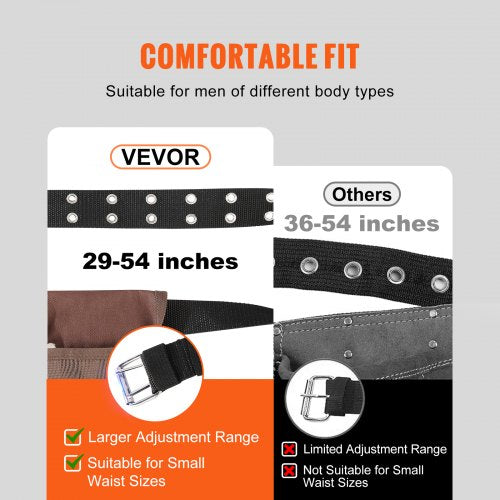 Tool Belt Adjusts from 29 Inches to 54 Inches Polyester Heavy Duty Tool