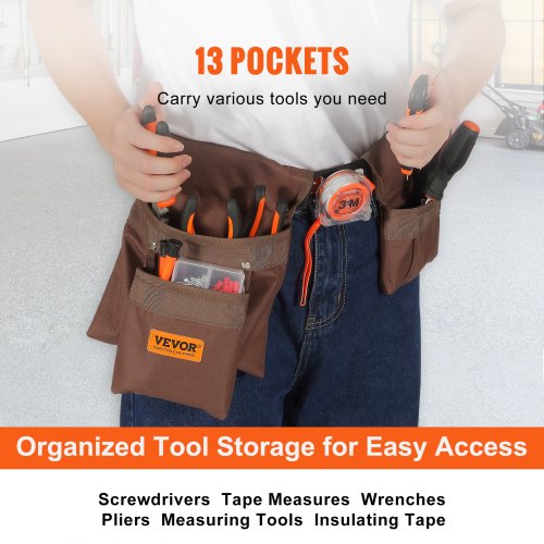 Tool Belt Adjusts from 29 Inches to 54 Inches Polyester Heavy Duty Tool