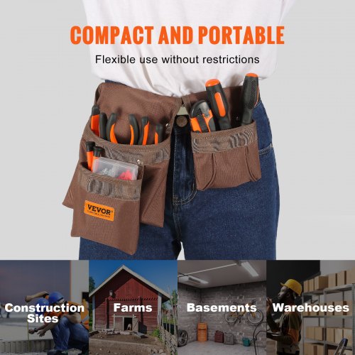 Tool Belt Adjusts from 29 Inches to 54 Inches Polyester Heavy Duty Tool