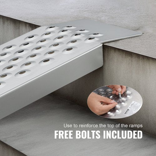 Portable Loading Ramps 2 Pcs 472 x 8.5 in Durable Aluminum Shed Ramp Set