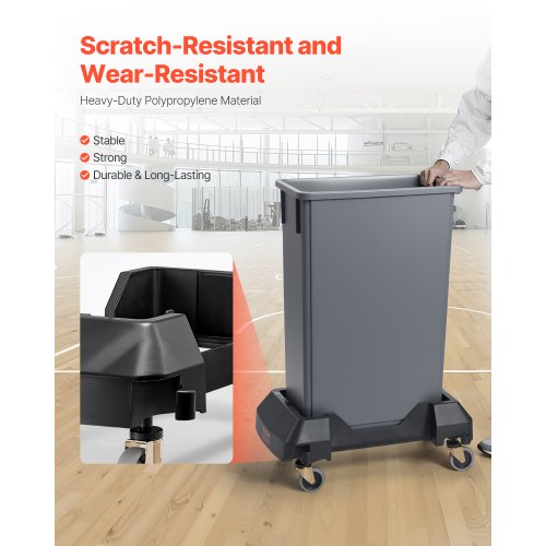 Trash Can Dolly Fit 16 / 23 Gallon Containers Slim Trash Can Roller Base