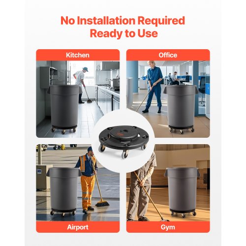 Trash Can Dolly Fit 20 32 44 55 Gallon Containers Round Trash Can