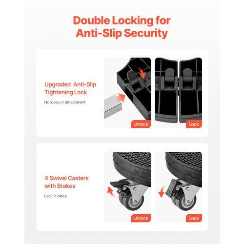 Trash Can Dolly with 4 Lockable Wheels 440lbs Weight Capacity 2 Packs