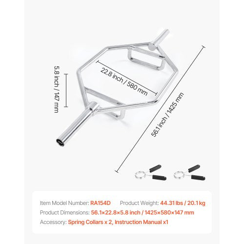 Trap Bar Hex Bar 2Inch Hex Barbell 800 LBS Capacity Shrug Bars with Knurled 1