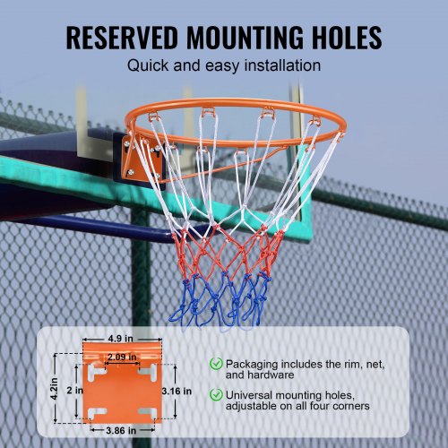 Basketball Rim Wall Door Mounted Basketball Hoop Heavy Duty Q235