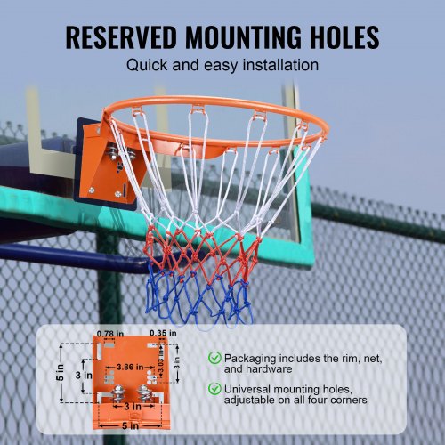 Basketball Rim Wall Door Mounted Basketball Hoop Heavy Duty Q235