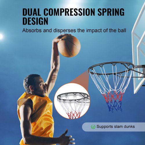 Basketball Rim Wall Door Mounted Basketball Hoop Heavy Duty Q235