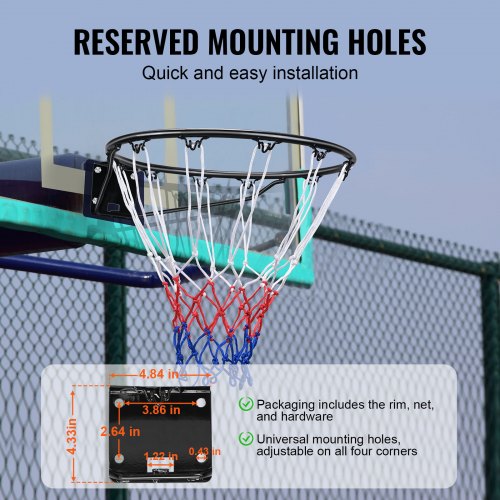 Basketball Rim Wall Door Mounted Basketball Hoop Heavy Duty Q235