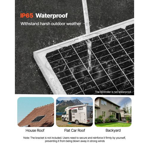 50W 12V Solar Battery Charger Maintainer Mono Solar Panel Trickle Battery
