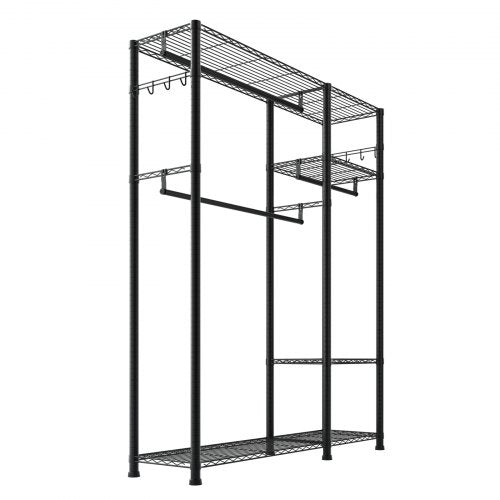 Clothing Garment Rack Heavy Duty Clothes Rack 6 Adjustable Tiers Clothes